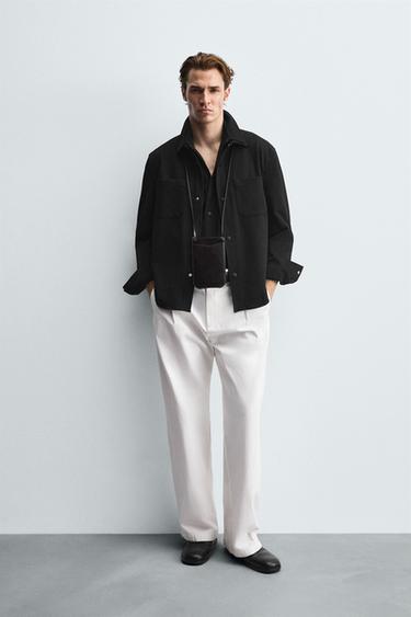 COMFORT TEXTURED OVERSHIRT - Black by Zara - Image 0