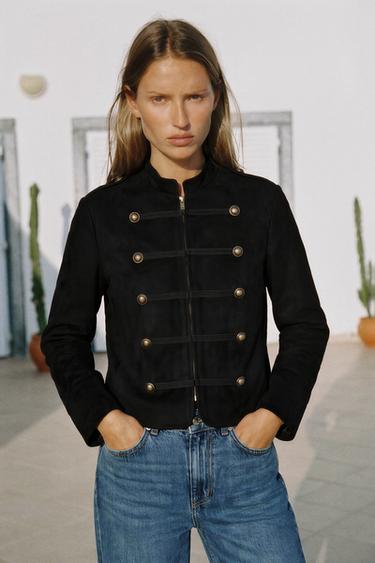 FAUX SUEDE JACKET - Black by Zara