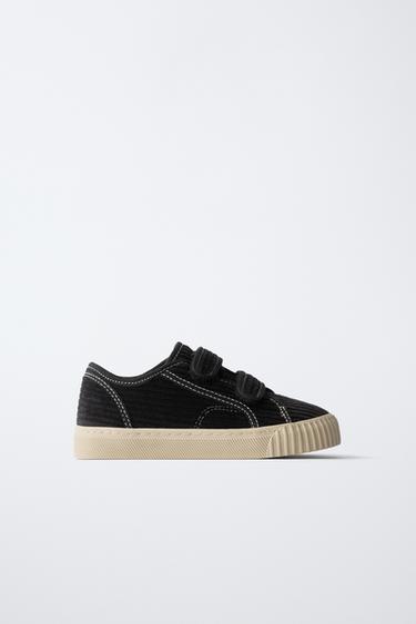 CORDUROY FAUX SHEARLING SNEAKERS - Black by Zara