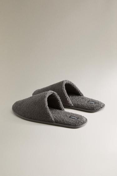TERRY BATHROOM SLIPPERS - Dark Grey by Zara