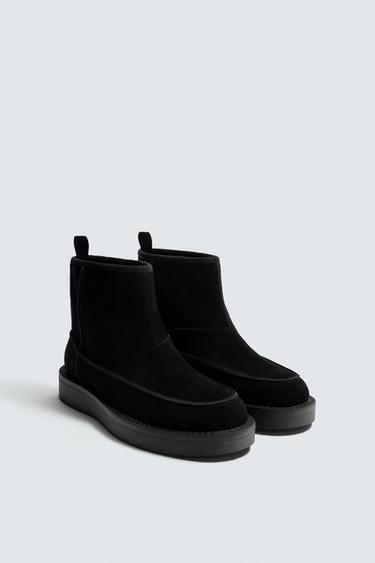 LEATHER BOOTS - Black by Zara
