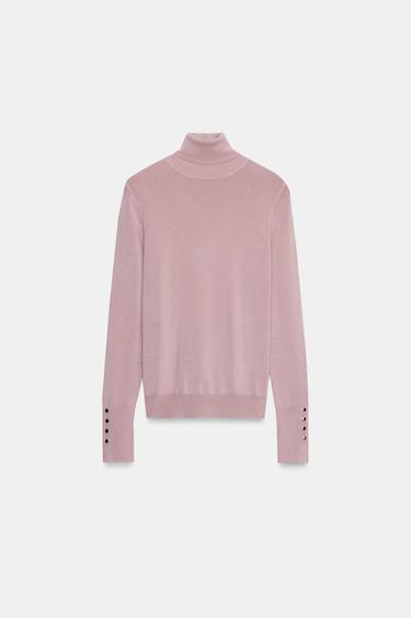BASIC PLAIN KNIT JUMPER - Dusty pink by Zara