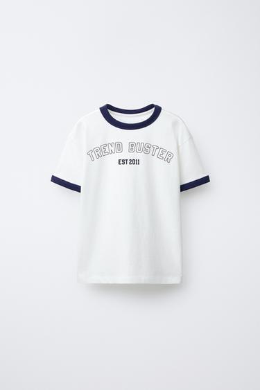 CONTRAST TRIM T-SHIRT - White by Zara - Image 0