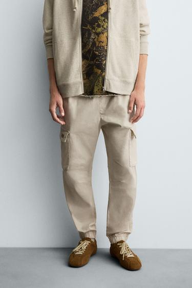 SLIM FIT CARGO TROUSERS - Ice by Zara