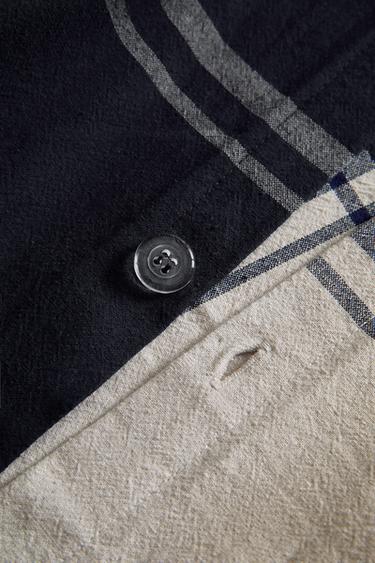 REVERSIBLE CHECK DUVET COVER - Blue by Zara