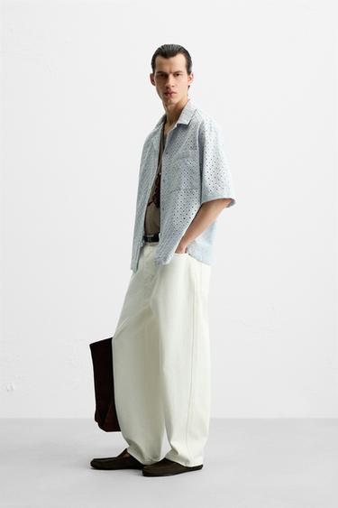 CUTWORK EMBROIDERED SHIRT - Light blue by Zara - Image 0