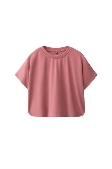 SPORTY FLOWING MODAL BLEND T-SHIRT - Dusty pink by Zara
