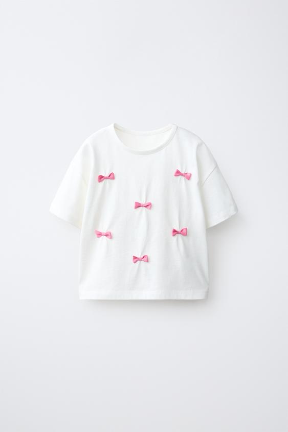 BOW T-SHIRT - White by Zara - Image 0