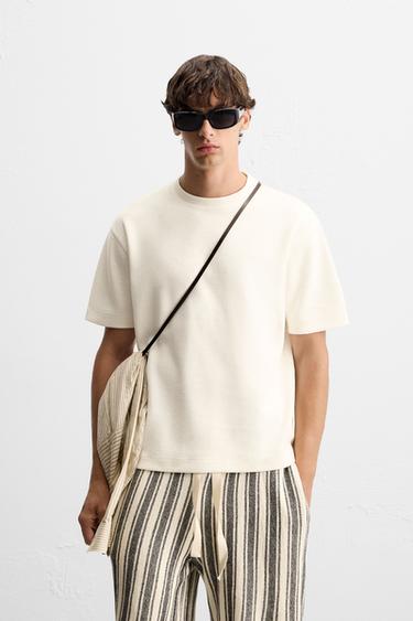 TEXTURED SWEATSHIRT - Oyster-white by Zara