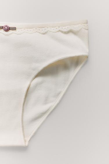 AGE 6-14 / SIX-PACK OF LACE BRIEFS - Multicoloured by Zara