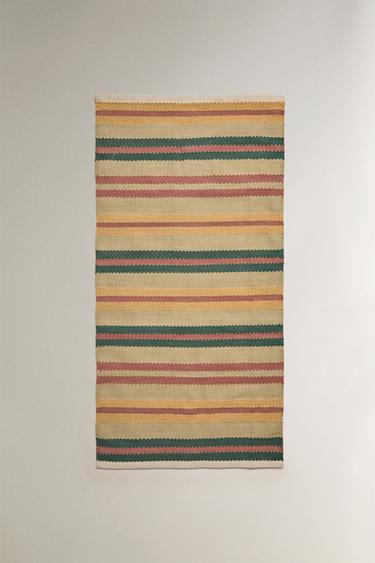 STRIPED RUG - Sea green by Zara