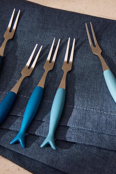 PACK OF FISH APERITIF FORKS (PACK OF 8) - Blue by Zara