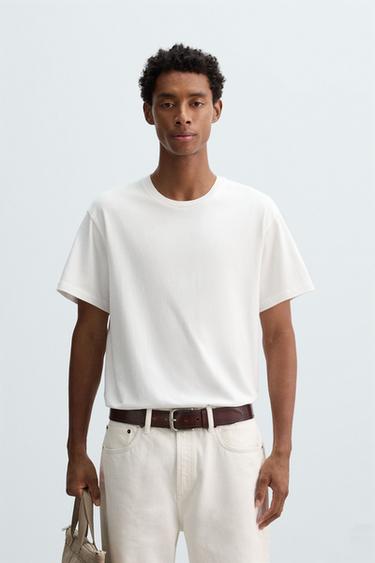 WASHED SLIM FIT T-SHIRT - White by Zara