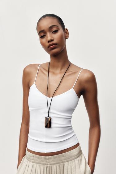 STRAPPY COTTON TOP - White by Zara