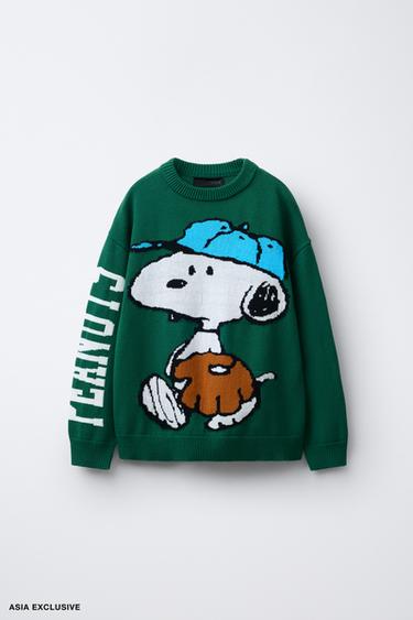SNOOPY PEANUTS™ KNIT JUMPER - Green by Zara