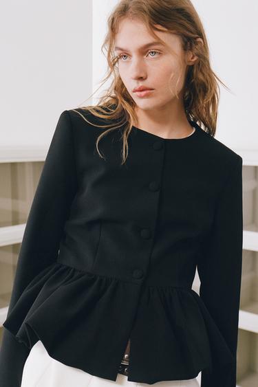 VOLUMINOUS HEM JACKET - Black by Zara