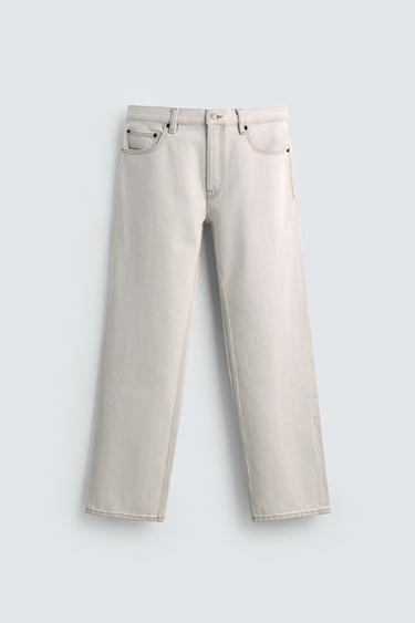 REGULAR STRAIGHT-LEG JEANS - Ecru by Zara