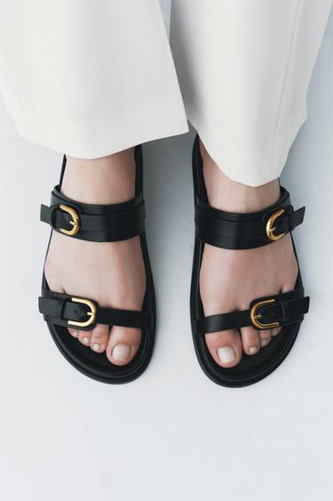 BUCKLED SANDALS - Black by Zara