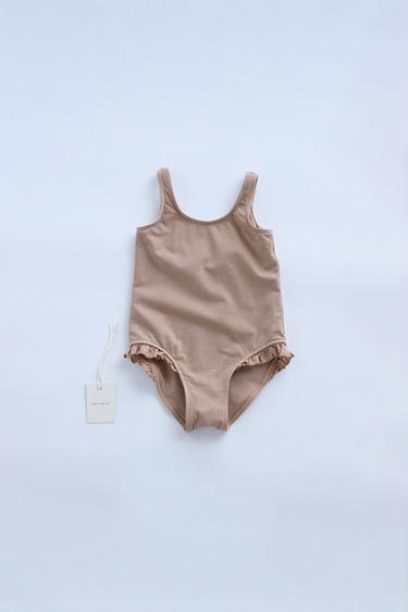 TIMELESZ - SWIMSUIT WITH RUFFLES - Pale pink by Zara - Image 0