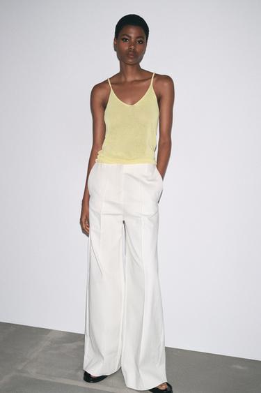 ZW COLLECTION HIGH-WAIST WIDE-LEG JEANS - White by Zara
