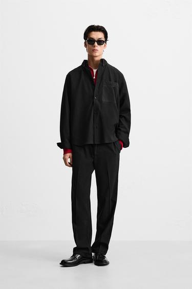 RELAXED FIT SHIRT WITH POCKET - Black by Zara - Image 0