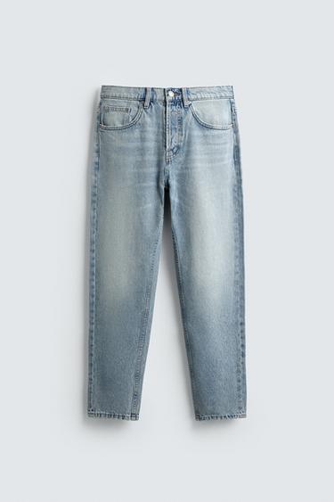 SLIM FIT CROPPED JEANS - Light blue by Zara