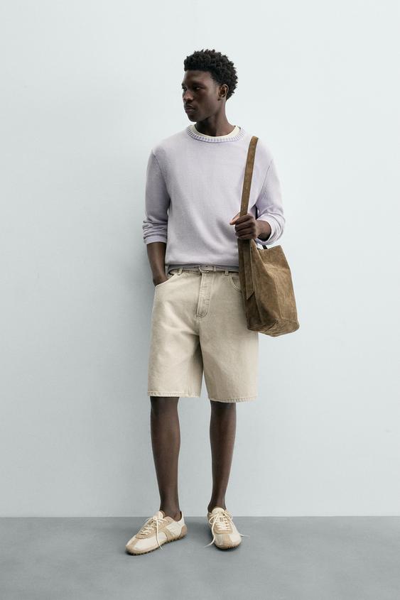 RELAXED FIT COTTON JUMPER - Blue / Lavender by Zara - Image 0
