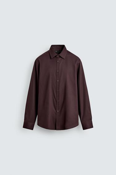 EASY CARE TEXTURED SHIRT - Burgundy by Zara