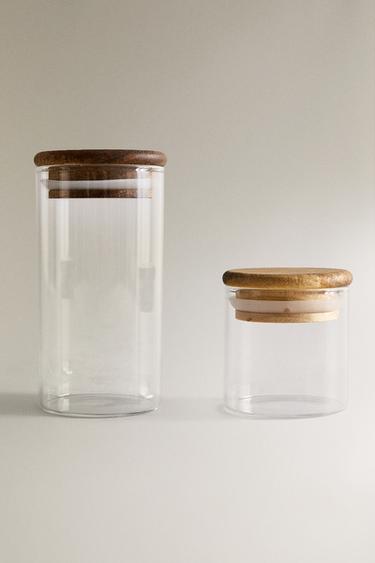 GLASS WOOD KITCHEN STORAGE JAR - 990 by Zara