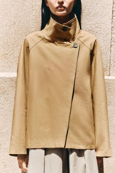 ZW COLLECTION MINIMAL SHORT TRENCH COAT - Caramel by Zara