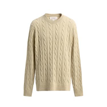 COTTON BLEND CABLE KNIT JUMPER - Vanilla by Zara