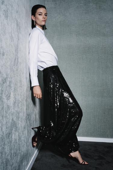 ZW COLLECTION POPLIN SHIRT WITH BIB DETAIL - White by Zara