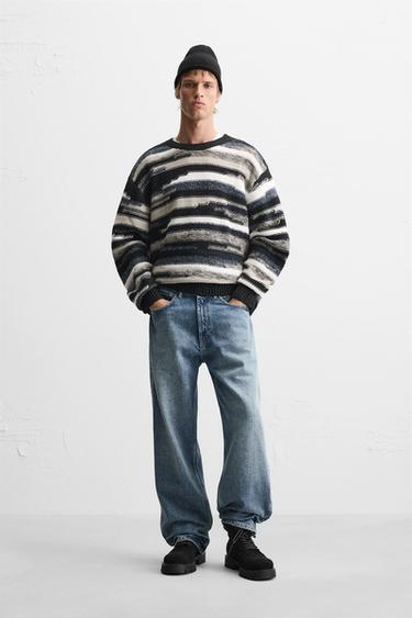 GEOMETRIC JACQUARD SWEATER - Blue by Zara - Image 0