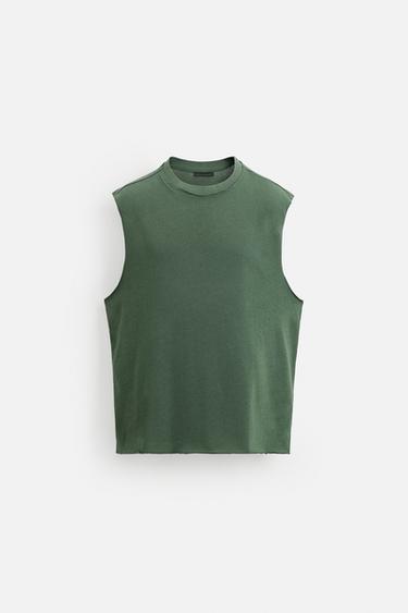 IRREGULAR KNIT TANK TOP - Greenish by Zara