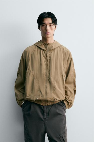 TECHNICAL HOODIE JACKET - Beige by Zara