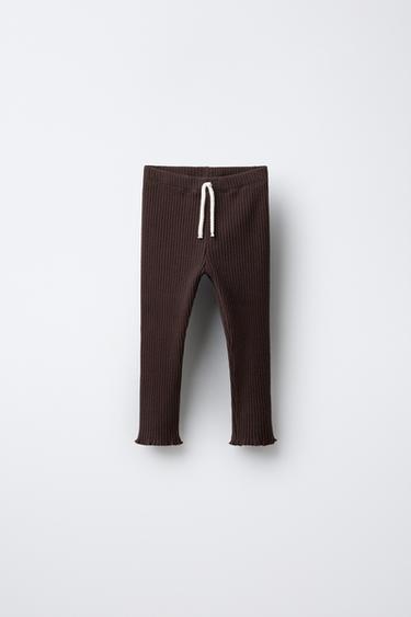SOFT-TOUCH RIBBED LEGGINGS - Chocolate by Zara