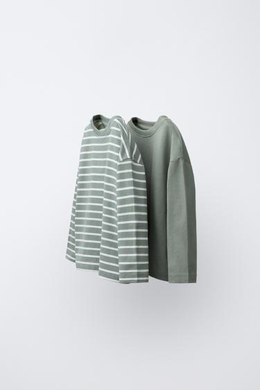 TWO-PACK OF LONG SLEEVE T-SHIRTS - Green by Zara