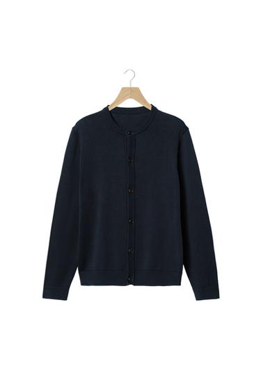 REGULAR FIT COTTON CARDIGAN - Dark navy by Zara
