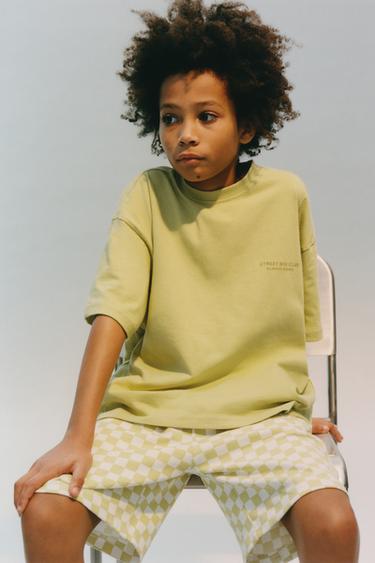 CHECKERBOARD T-SHIRT AND BERMUDA SHORTS SET - Light green by Zara