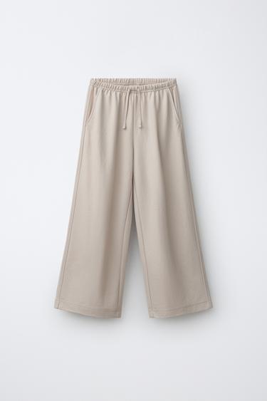WIDE-LEG PYJAMA TROUSERS - Ecru by Zara