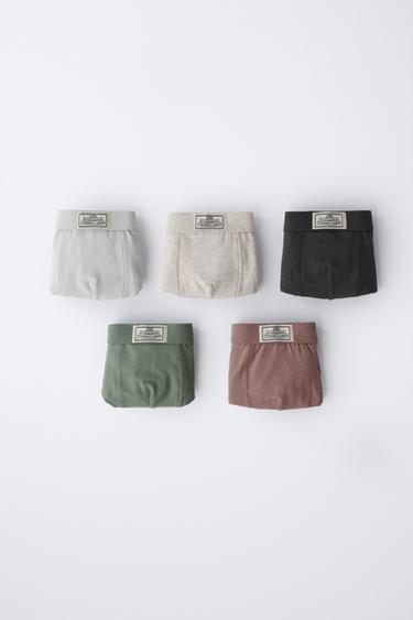 AGES 3-6 / FIVE-PACK OF BOXERS WITH LABEL DETAIL - Multicoloured by Zara - Image 0