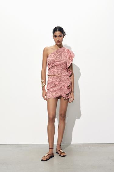 ASYMMETRIC JACQUARD TOP - Pink by Zara - Image 0