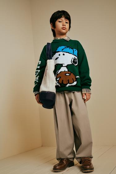 SNOOPY PEANUTS™ KNIT JUMPER - Green by Zara