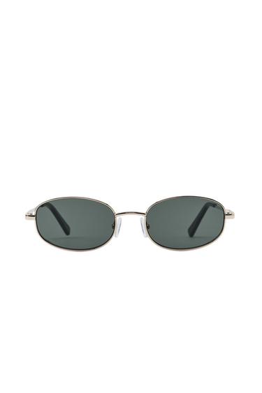 RECTANGULAR METAL SUNGLASSES - Golden by Zara