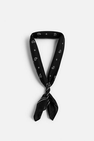PAISLEY PRINT BANDANNA - Black by Zara