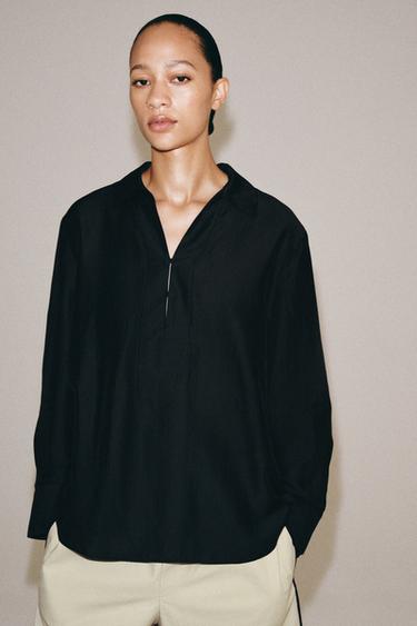 ZW COLLECTION PLAIN SHIRT - Black by Zara