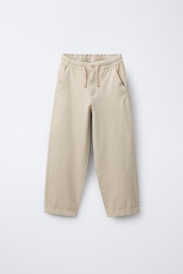 COMFORT TEXTURED TROUSERS - Sand by Zara - Image 0