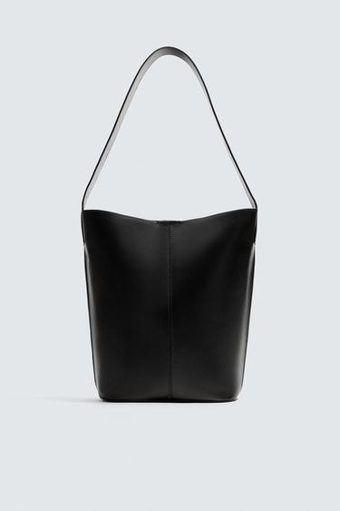 LIMITED EDITION LEATHER SHOPPER BAG - Black by Zara