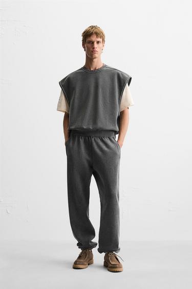 WASHED FLEECE GILET - Dark anthracite by Zara - Image 0