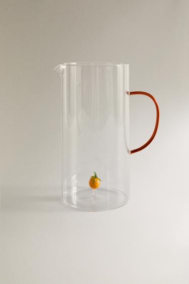 ORANGE GLASS JUG WITH HANDLE -  by Zara